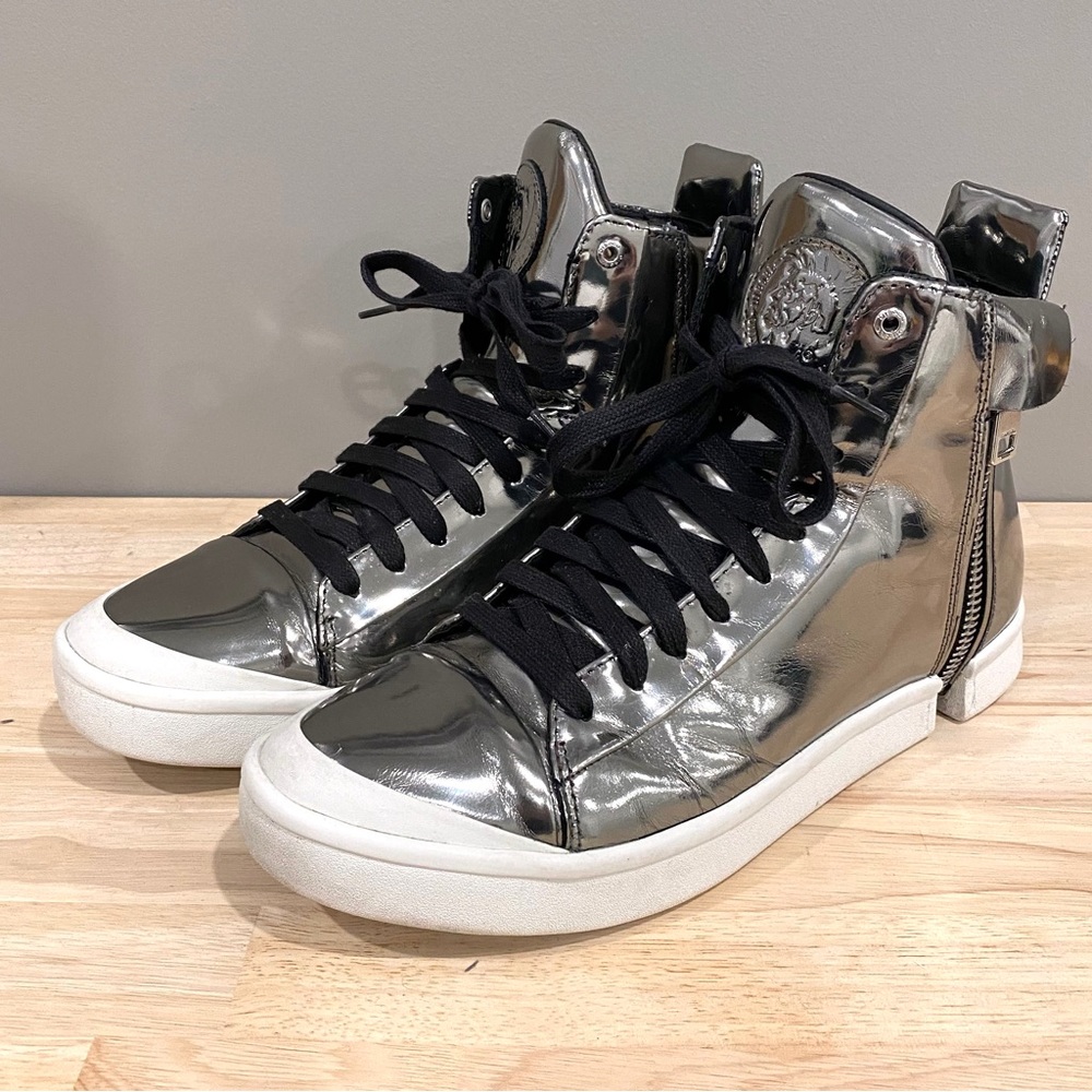 Diesel Mens S-Nentish Zip Sneakers in Chrome sz US 9